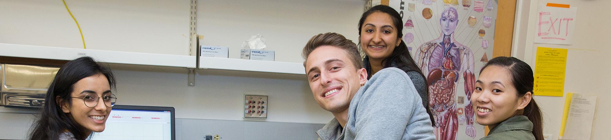 Students in a physiology lab