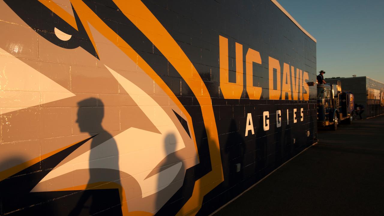 picture of wall with uc davis written on it
