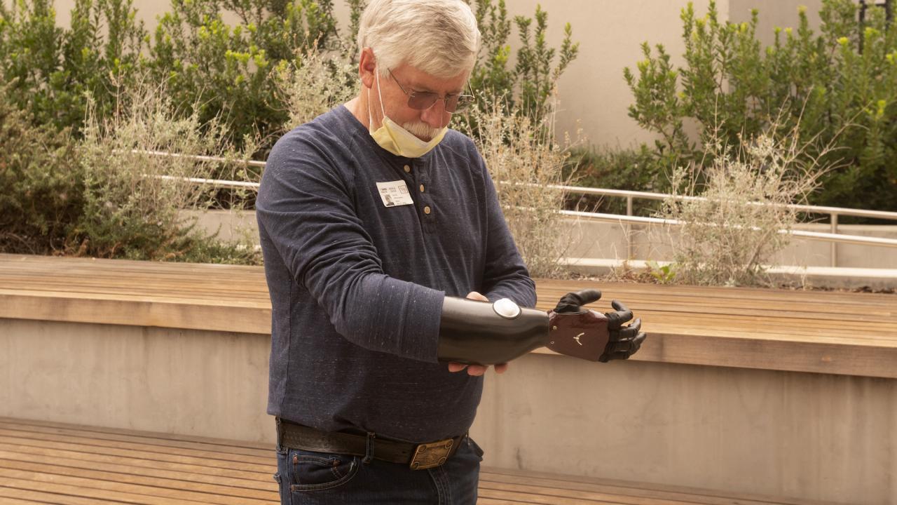David Brockman with a Prosthetic Device
